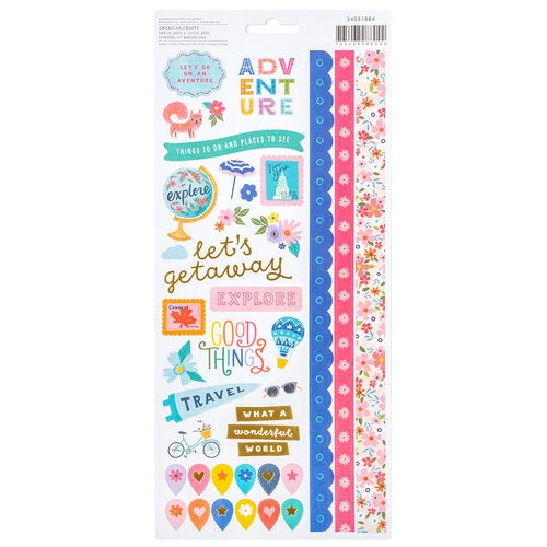 Paige Evans - Adventurous Collection - 6 x 12 Cardstock Stickers