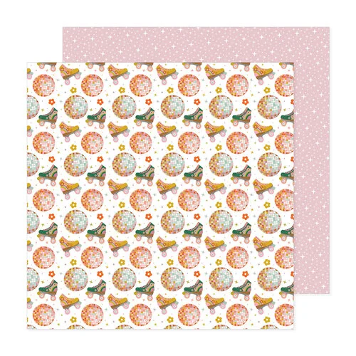 Jen Hadfield - Groovy Darlin Collection - 12 X 12 Double Sided Paper - Roller Disco