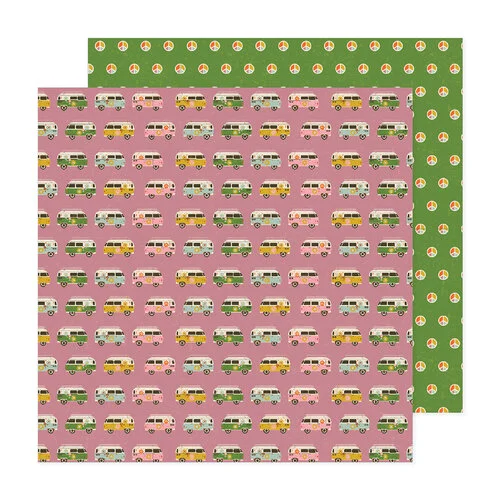 Jen Hadfield - Groovy Darlin Collection - 12 X 12 Double Sided Paper - Caravan
