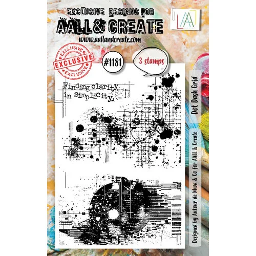 AALL and Create - Clear Photopolymer Stamps - Dot Dash Grid 1 AALL and Create - Clear Photopolymer Stamps - Dot Dash Grid