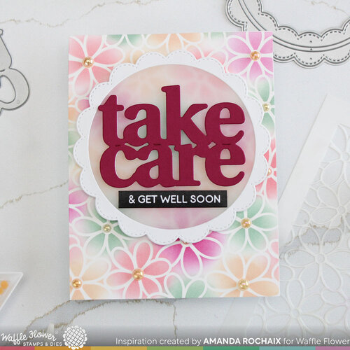 Waffle Flower Crafts - Stencils - Daisy Background 2 Waffle Flower Crafts - Stencils - Daisy Background