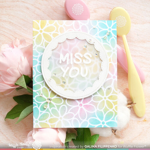 Waffle Flower Crafts - Stencils - Daisy Background 4 Waffle Flower Crafts - Stencils - Daisy Background
