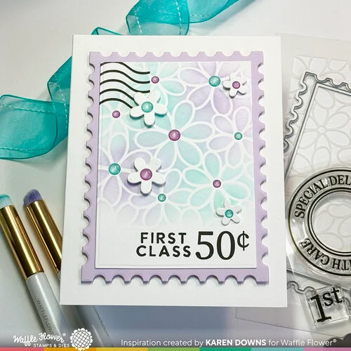 Waffle Flower Crafts - Stencils - Daisy Background 5 Waffle Flower Crafts - Stencils - Daisy Background