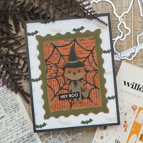 Scrapbook.com - Decorative Die Set - Willow Lane - Halloween - Witch Fox