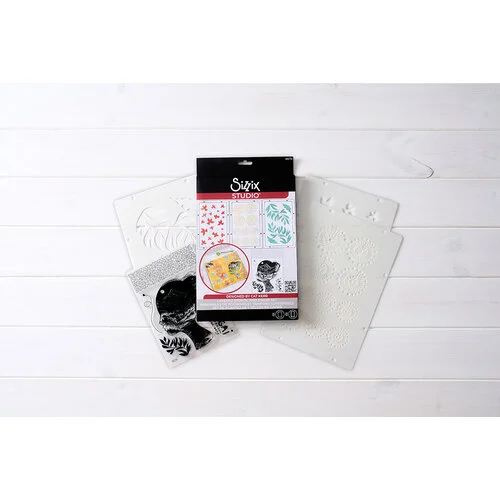 Sizzix - Studio - Stencils and Clear Stamps Set - Ikigai 4 Sizzix - Studio - Stencils and Clear Stamps Set - Ikigai