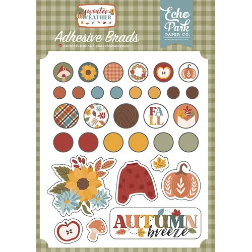 Echo Park - Sweater Weather Collection - Adhesive Brads 1 Echo Park - Sweater Weather Collection - Adhesive Brads