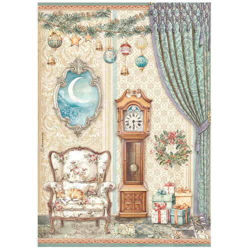 Stamperia - The Nutcracker Collection - A4 Rice Paper - Pendulum Clock and Chair 1 Stamperia - The Nutcracker Collection - A4 Rice Paper - Pendulum Clock and Chair