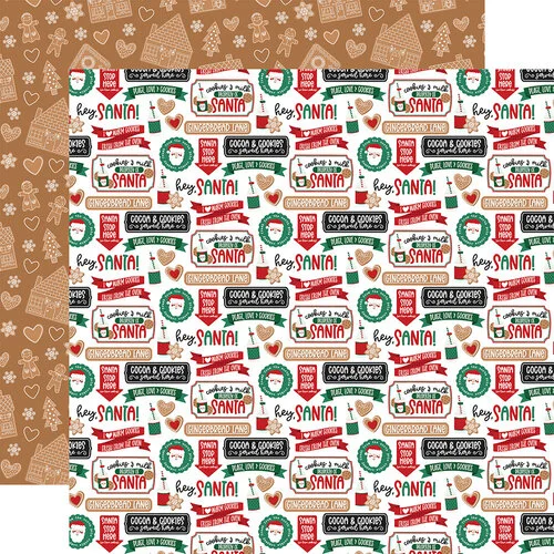 Echo Park - Baking Spirits Bright Collection - 12 x 12 Double Sided Paper - Baking Phrases
