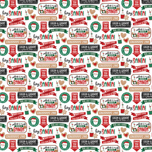 Echo Park - Baking Spirits Bright Collection - 12 x 12 Double Sided Paper - Baking Phrases