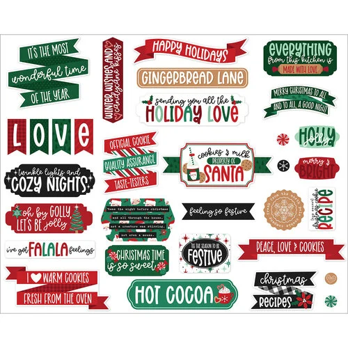 Echo Park - Baking Spirits Bright Collection - Ephemera - Titles And Phrases 3 Echo Park - Baking Spirits Bright Collection - Ephemera - Titles And Phrases
