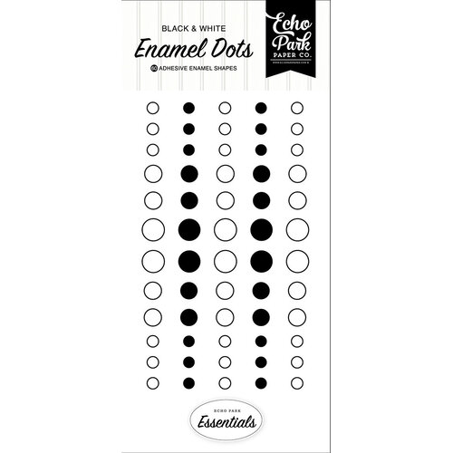 Echo Park - Essentials Collection - Enamel Dots - Black And White 1 Echo Park - Essentials Collection - Enamel Dots - Black And White