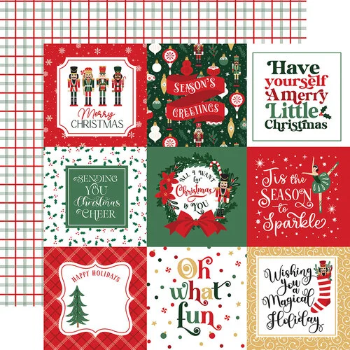 Echo Park - Nutcracker Christmas Collection - 12 x 12 Double Sided Paper - 4 x 4 Journaling Cards