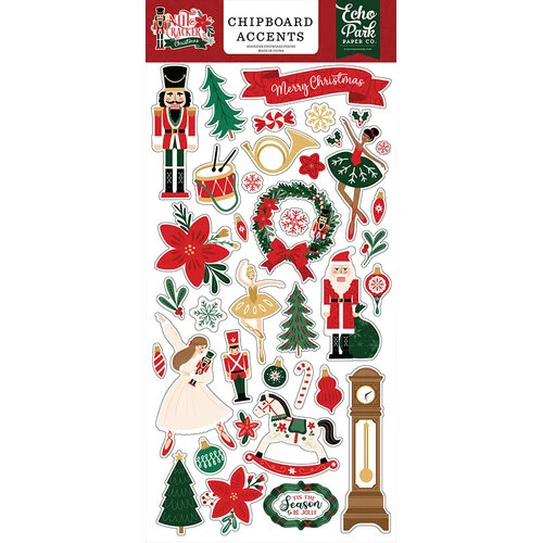 Echo Park - Nutcracker Christmas Collection - Chipboard Embellishments - Accents 1 Echo Park - Nutcracker Christmas Collection - Chipboard Embellishments - Accents