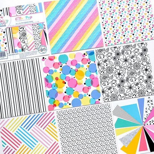 Catherine Pooler Designs - Birthday On The Go Collection - 6 x 6 Patterned Paper Pack - Color Pop