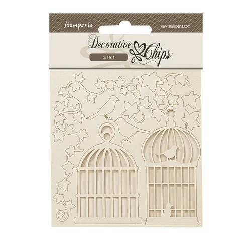 Stamperia - Golden Harmony Collection - Decorative Chips - Cages
