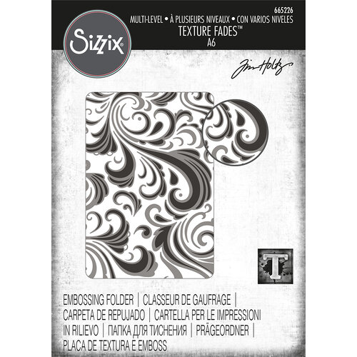 Sizzix - Tim Holtz - Multi-Level Texture Fades - Embossing Folder - Swirls 1 Sizzix - Tim Holtz - Multi-Level Texture Fades - Embossing Folder - Swirls