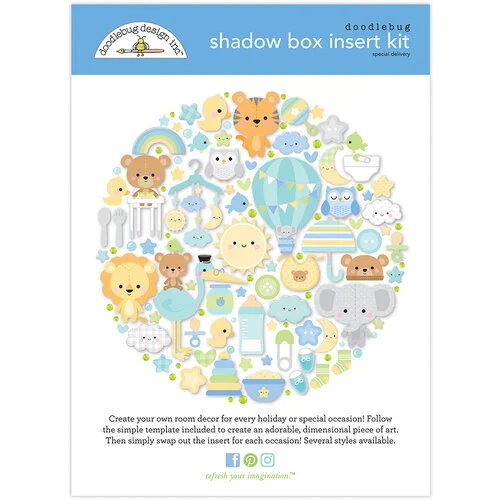 Doodlebug Design - Shadow Box Insert Kit - Special Delivery 1 Doodlebug Design - Shadow Box Insert Kit - Special Delivery