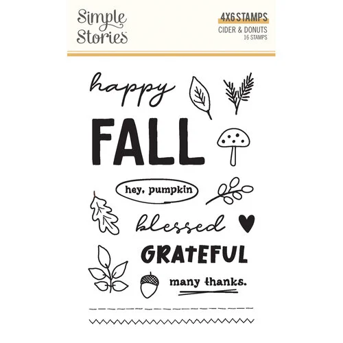 Simple Stories - Cider & Donuts Collection - Clear Photopolymer Stamps