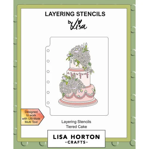 Lisa Horton Crafts - Layering Stencils - Tiered Cake 1 Lisa Horton Crafts - Layering Stencils - Tiered Cake