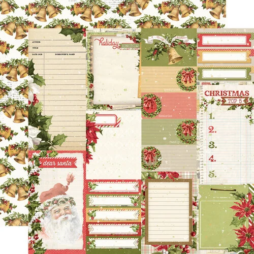Simple Stories - Simple Vintage Yuletide Collection - 12 x 12 Double Sided Paper - Journal Elements 1 Simple Stories - Simple Vintage Yuletide Collection - 12 x 12 Double Sided Paper - Journal Elements