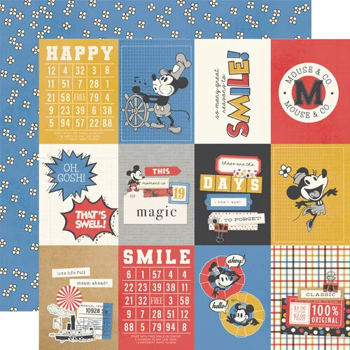 Simple Stories - Say Cheese Classic Mouse Collection - 12 x 12 Double Sided Paper - 3 x 4 Elements