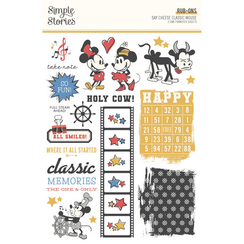 Simple Stories - Say Cheese Classic Mouse Collection - Rub Ons 1 Simple Stories - Say Cheese Classic Mouse Collection - Rub Ons