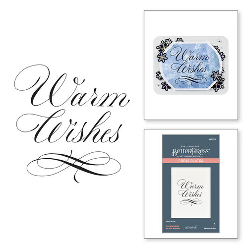 Spellbinders - BetterPress Collection - Press Plates - Copperplate - Warm Wishes 1 Spellbinders - BetterPress Collection - Press Plates - Copperplate - Warm Wishes
