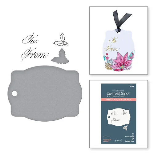 Spellbinders - BetterPress Collection - Plates And Dies - Copperplate - Gift Tag