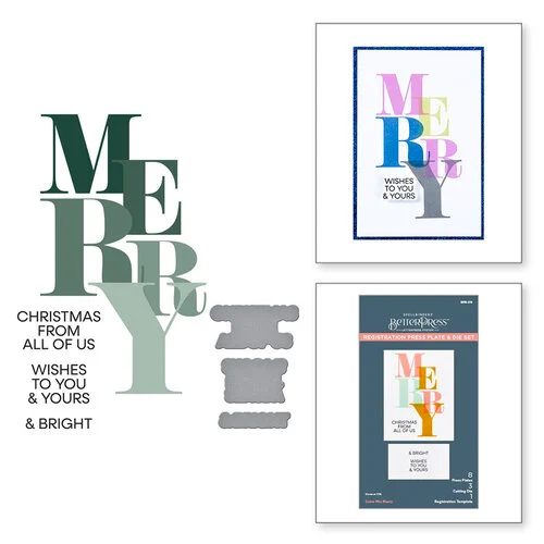 Spellbinders - BetterPress Collection - Press Plates and Registration - Color Mix Merry