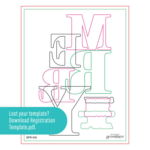 Spellbinders - BetterPress Collection - Press Plates and Registration - Color Mix Merry