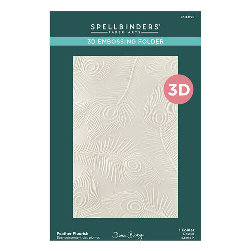 Spellbinders - 3D Embossing Folder - Feather Flourish 3 Spellbinders - 3D Embossing Folder - Feather Flourish