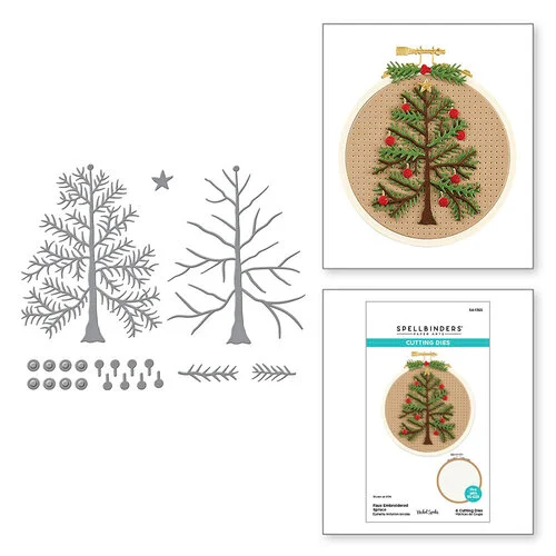 Spellbinders - Etched Dies - Faux Embroidered Spruce 1 Spellbinders - Etched Dies - Faux Embroidered Spruce