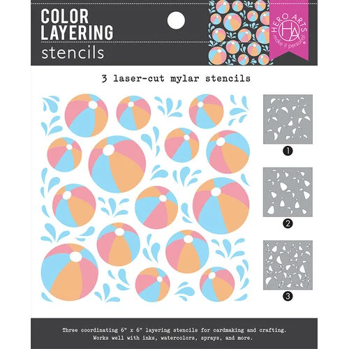 Hero Arts - Coloring Layering Stencils - Beach Ball