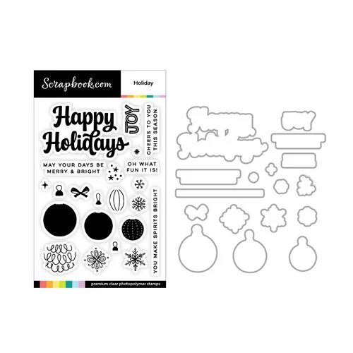 Scrapbook.com - Photopolymer Stamp Set and Coordinating Die- Holiday 1 Scrapbook.com - Photopolymer Stamp Set and Coordinating Die- Holiday