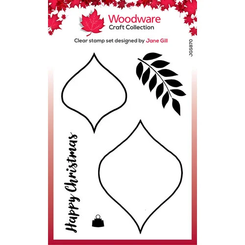 Woodware - Clear Photopolymer Stamps - Paintable Baubles - Peardrops 1 Woodware - Clear Photopolymer Stamps - Paintable Baubles - Peardrops