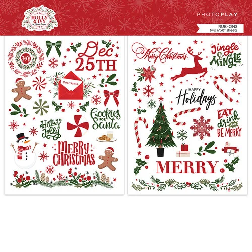 PhotoPlay - Holly & Ivy Collection - Rub Ons