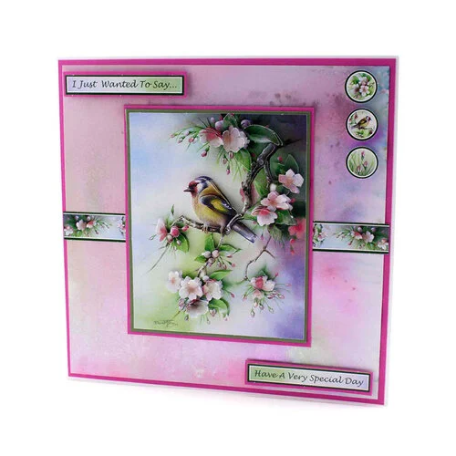 Katy Sue Designs - 3D Die Cut Decoupage Layers - Easy Pop Out Designs - Goldfinch In Cherry