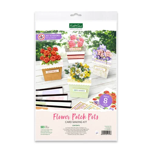 Katy Sue Designs - Card Making Kit - Flower Patch Pots 1 Katy Sue Designs - Card Making Kit - Flower Patch Pots