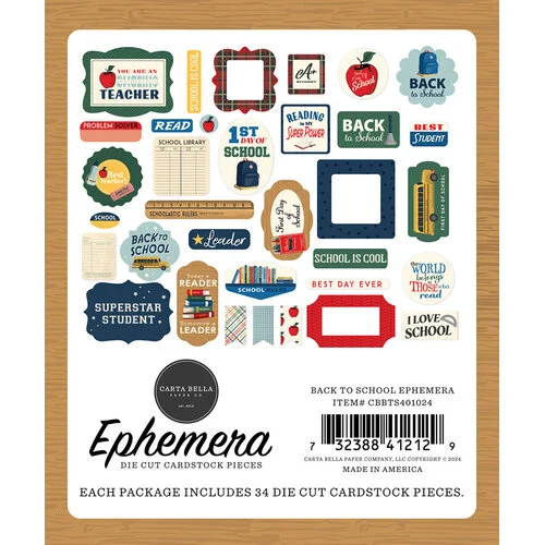 Carta Bella Paper - Back To School Collection - Ephemera