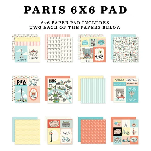 Carta Bella Paper - Paris Collection - 6 x 6 Paper Pad