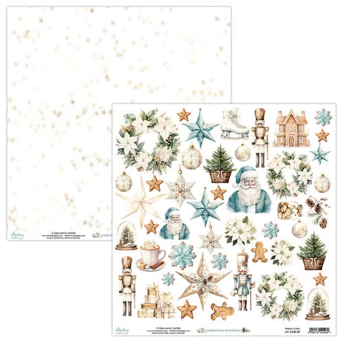 Mintay Papers - Christmas Blessings Collection - 12 x 12 Double Sided Paper - Elements