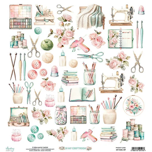 Mintay Papers - In My Craftroom Collection - 12 x 12 Double Sided Paper - Elements 2 Mintay Papers - In My Craftroom Collection - 12 x 12 Double Sided Paper - Elements