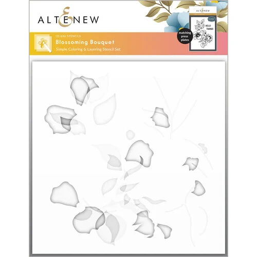 Altenew - Builder Stencil - 3 In 1 Set - Blossoming Bouquet