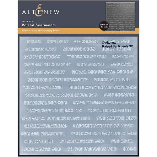 Altenew - Embossing Folder - 3D - Raised Sentiments 1 Altenew - Embossing Folder - 3D - Raised Sentiments