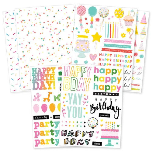 Scrapbook.com - Birthday Bundle - Rub-On Transfers - 6x8 - 6 Sheets 1 Scrapbook.com - Birthday Bundle - Rub-On Transfers - 6x8 - 6 Sheets