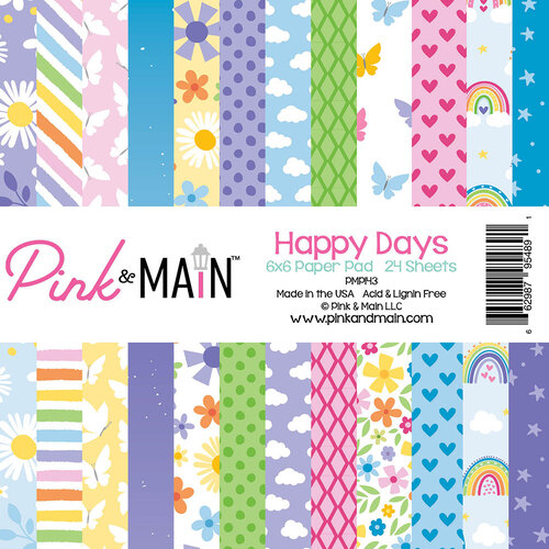 Pink and Main - 6 x 6 Paper Pack - Happy Days 1 Pink and Main - 6 x 6 Paper Pack - Happy Days