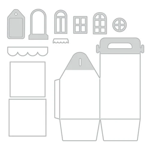 Scrapbook.com - Decorative Die Set - House Treat Box
