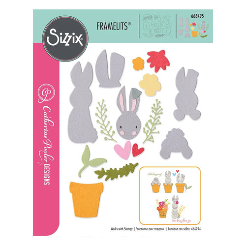 Sizzix - Catherine Pooler Designs - Thinlits Dies - Bunny Bits and Blooms 2