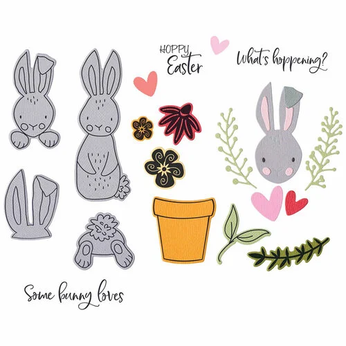 Sizzix - Catherine Pooler Designs - Thinlits Dies - Bunny Bits and Blooms 2