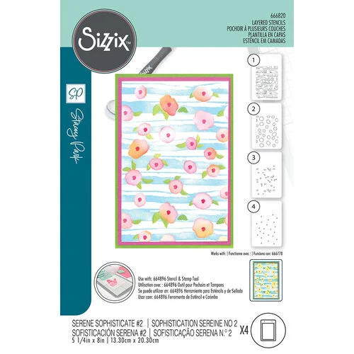 Sizzix - Stacey Park - Stencils - Serene Sophisticate 2 1 Sizzix - Stacey Park - Stencils - Serene Sophisticate 2
